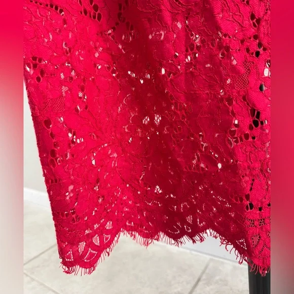 H&M Red Lace Pencil Skirt - Picture 2 of 11